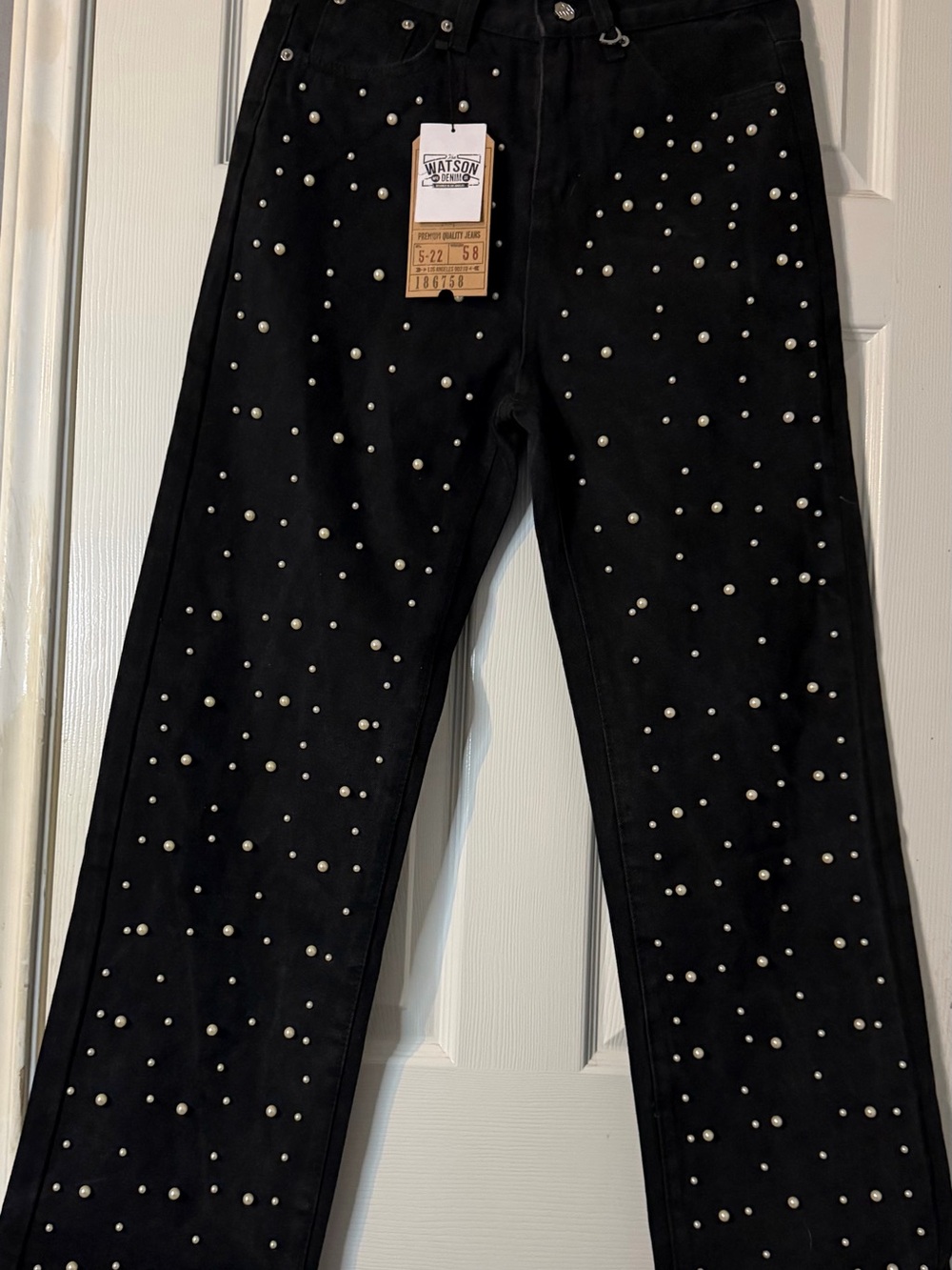 Watson Black Pearl-Studded Jeans size 30